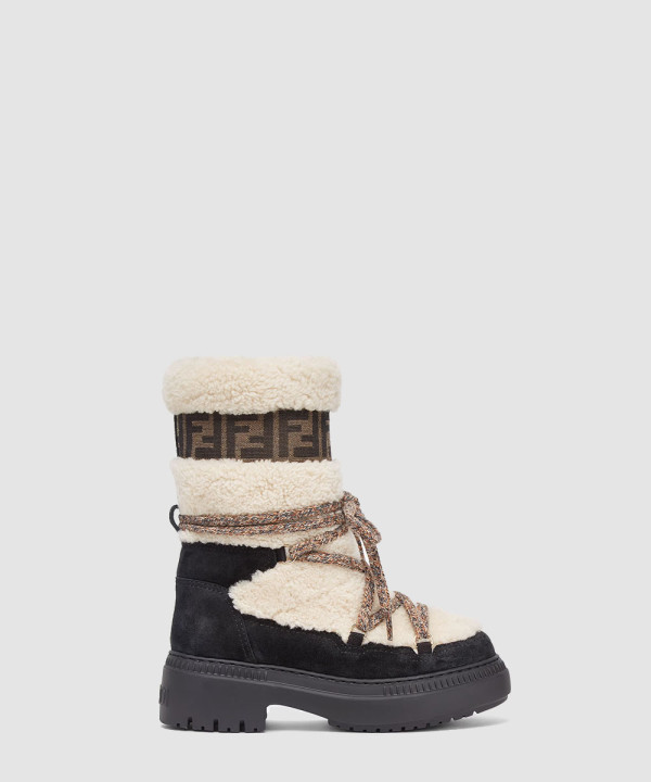 [FENDI-펜디] 베이지 양가죽 및 샤모아 부츠 8T8591AOSSF1QJH