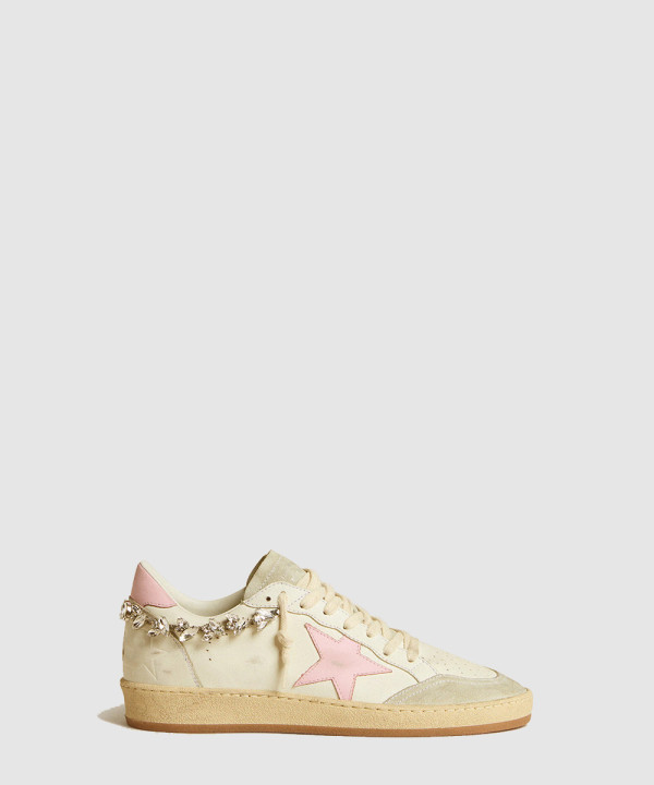 [Golden Goose-골든구스] 핑크 레더 스타 & 크리스털 장식 볼스타 F005954