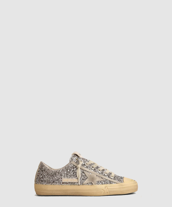 [Golden Goose-골든구스] 아이스 그레이 스웨이드 스타 실버 글리터 브이스타 GWF00129
