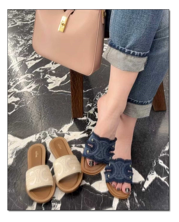 무심하게 예쁜 셀린느 슬리퍼 마리나 프린지 새롭게 다가가는 시간