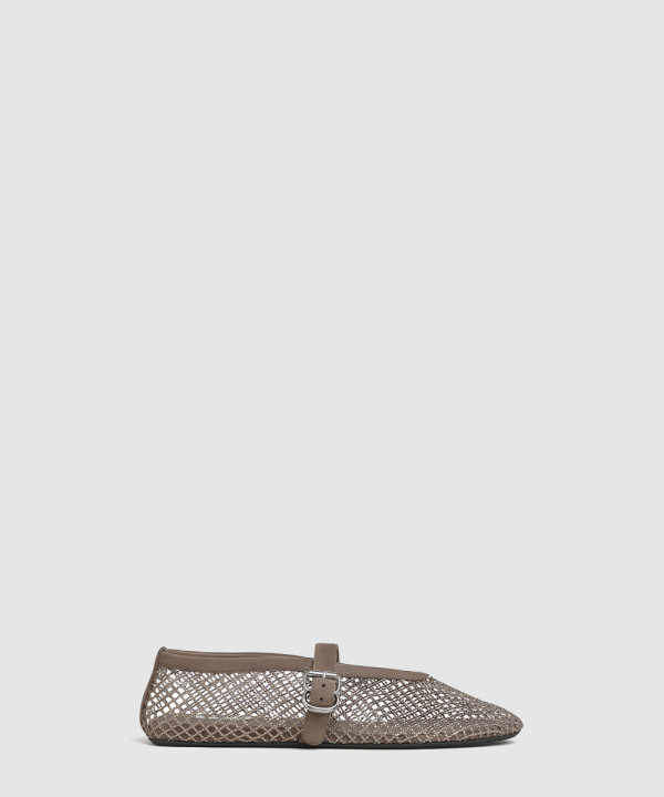 [ALAIA-알라이아] 스트라스 피시넷 발레 플랫 슈즈 AA3A029A023