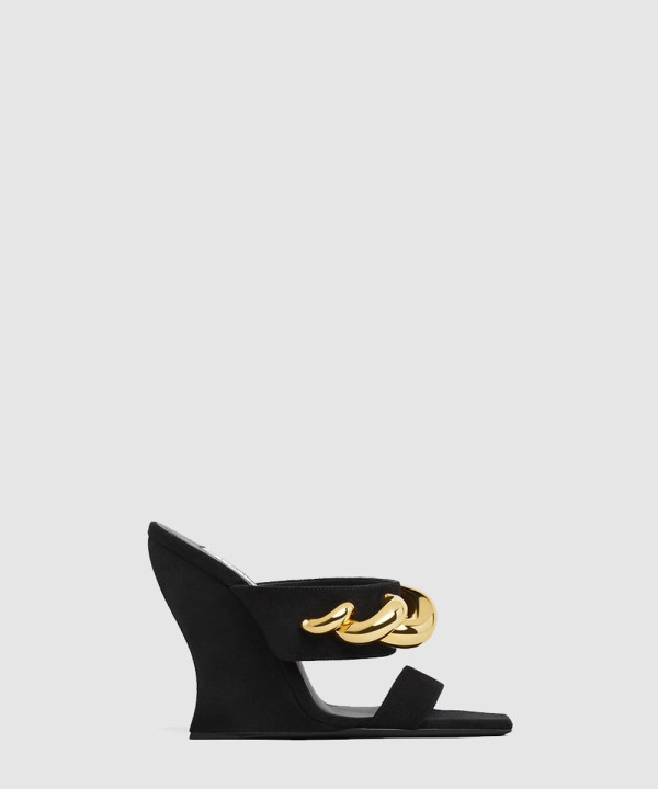 [ALAIA-알라이아] 웨이브 주얼 스웨이드 뮬 AA3S3002I136