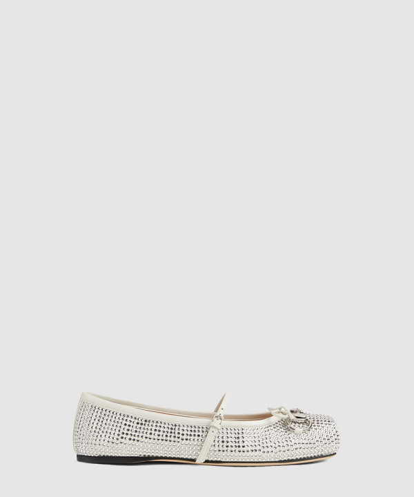 [GUCCI-구찌] 크리스털 홀스빗 플랫 슈즈 852381